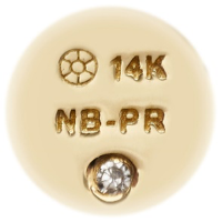 Certified and hallmark stamped 14K Solid Yellow Gold with inlaid signature diamond