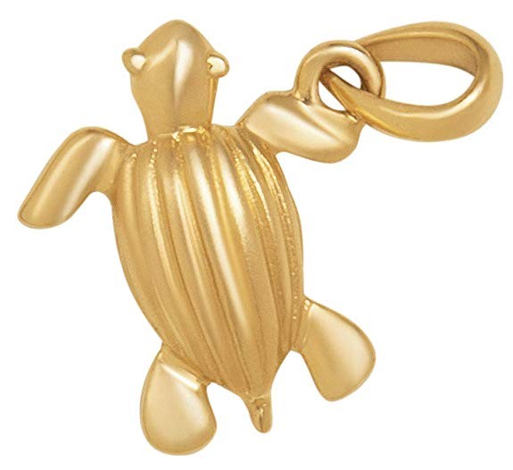 14K gold mini leatherback sea-turtle pendant