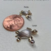 Leatherback Sea-turtle (Tinglar) Two-tone Pendant Solid 14K Gold and Solid Sterling Silver .925 with Diamond Eyes