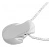 High-polish sterling silver .925 silhouette coquí pendant with silver chain