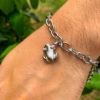 Coquí Solid Sterling Silver .925 link bracelet with lobster clasp 8 inches