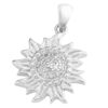 Sun Solid Sterling Silver .925 Pendant with Diamonds
