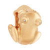 Reversible Solid 14K Gold Coquí Charm/Pendant with Diamond Eyes