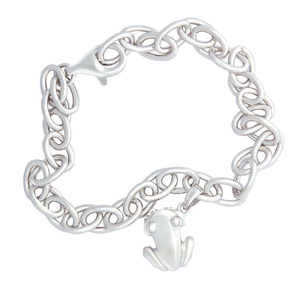 Sun Link Charm Bracelet Sterling Silver .925 and Diamonds