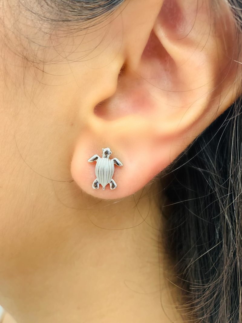 turtle silver earrings