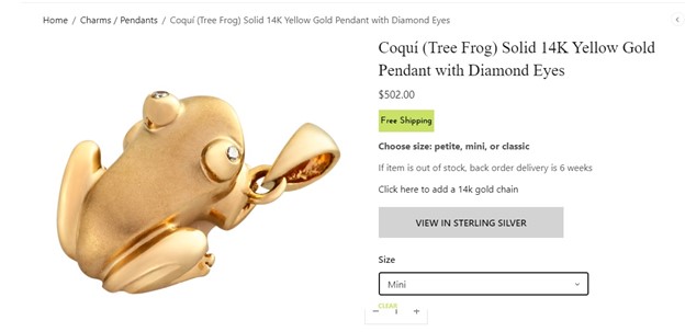 frog pendant charm