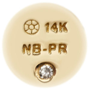 Proof of certified 14k gold materials.
